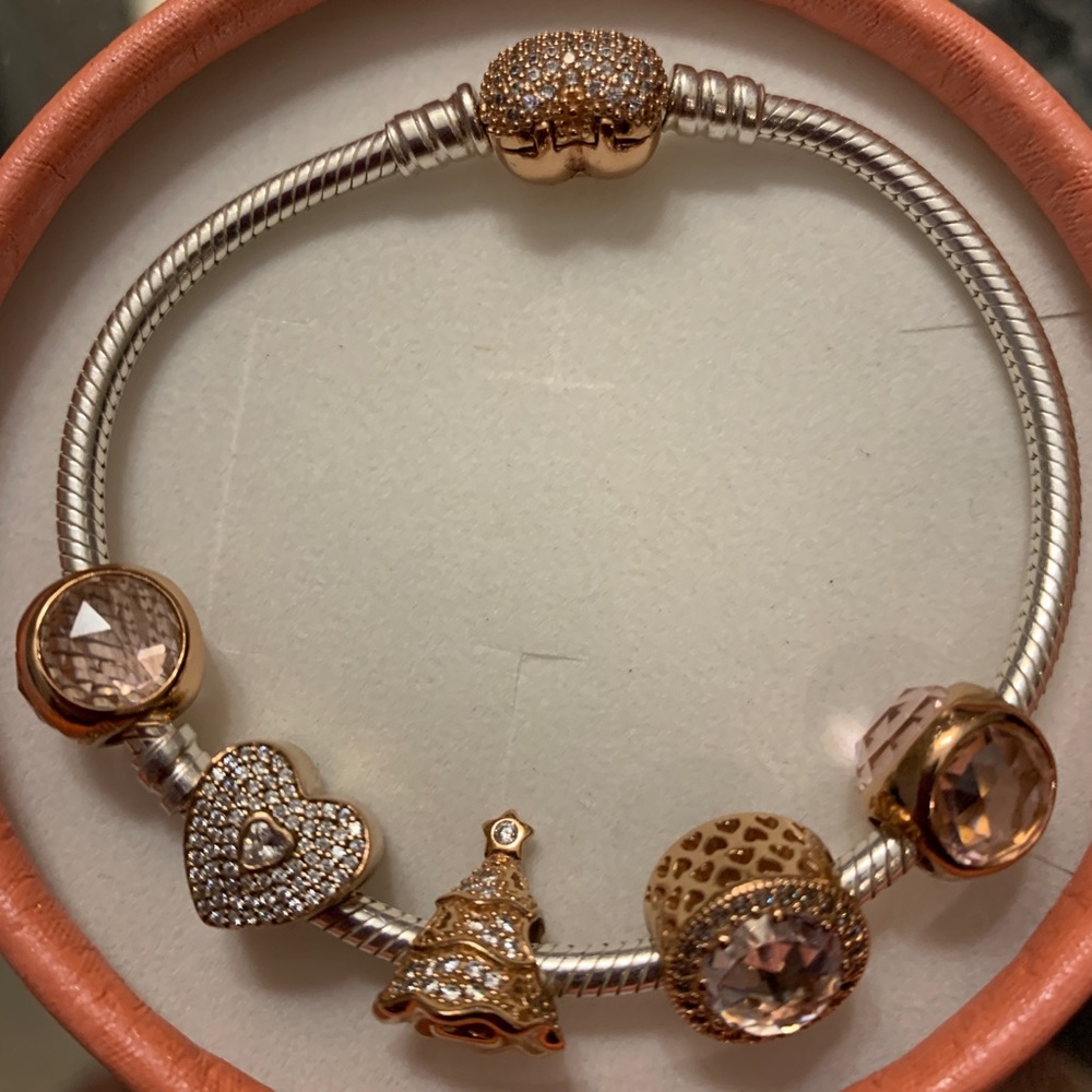 Sterling Silver Pandora Rose Heart Bracelet